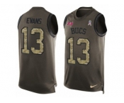 Men's Nike Tampa Bay Buccaneers #13 Mike Evans Limited Green Salute to Service Tank Top NFL Jersey