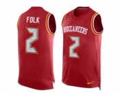 Men's Nike Tampa Bay Buccaneers #2 Nick Folk Limited Red Player Name & Number Tank Top NFL Jersey