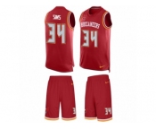 Men's Nike Tampa Bay Buccaneers #34 Charles Sims Limited Red Tank Top Suit NFL Jersey