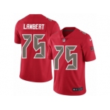 Men's Nike Tampa Bay Buccaneers #75 Davonte Lambert Limited Red Rush NFL Jersey