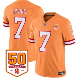 Men's Tampa Bay Buccaneers #7 Bucky Irving Orange 2025 F.U.S.E. 50th Anniversary Patch Vapor Untouchable Limited Football Stitched Jersey