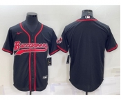 Men's Tampa Bay Buccaneers Blank Black Cool Base Stitched Baseball Jersey
