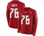 Nike Tampa Bay Buccaneers #76 Donovan Smith Limited Red Therma Long Sleeve NFL Jersey