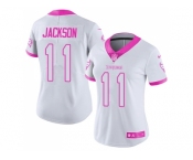 Women's Nike Tampa Bay Buccaneers #11 DeSean Jackson White Pink Stitched NFL Limited Rush Fashion Jersey