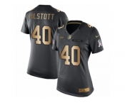 Women's Nike Tampa Bay Buccaneers #40 Mike Alstott Limited Black Gold Salute to Service NFL Jersey