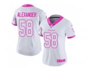Women's Nike Tampa Bay Buccaneers #58 Kwon Alexander White Pink Stitched NFL Limited Rush Fashion Jersey