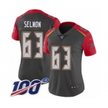 Women's Tampa Bay Buccaneers #63 Lee Roy Selmon Limited Gray Inverted Legend 100th Season Football Jersey