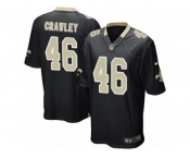 Men's Nike New Orleans Saints #46 Ken Crawley Game Black Team Color NFL Jersey