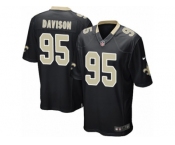 Men's Nike New Orleans Saints #95 Tyeler Davison Game Black Team Color NFL Jersey