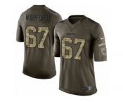 Men Nike New Orleans Saints #67 Larry Warford Elite Green Salute to Service NFL Jersey