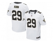 Men's Nike New Orleans Saints #29 John Kuhn Elite White NFL Jersey