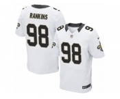 Men's Nike New Orleans Saints #98 Sheldon Rankins Elite White NFL Jersey