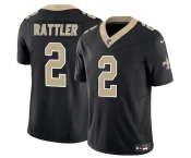 Men's New Orleans Saints #2 Spencer Rattler Black 2025 F.U.S.E Vapor Limited Football Stitched Jersey