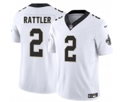 Men's New Orleans Saints #2 Spencer Rattler White 2025 F.U.S.E Vapor Limited Football Stitched Jersey