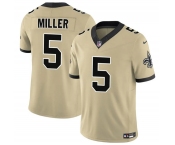 Men's New Orleans Saints #5 Kendre Miller Gold 2025 F.U.S.E. Alternate Vapor Limited Football Stitched Jersey