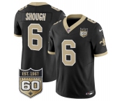 Men's New Orleans Saints #6 Tyler Shough Black 2026 F.U.S.E 60th Anniversary Patch Vapor Limited Football Stitched Jersey Men's New Orleans Saints #6 Tyler Shough Black 2026 F.U.S.E 60th Anniversary Patch Vapor Limited Football Stitched Jersey