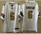 Men's New Orleans Saints #6 Tyler Shough Limited White Alternate Vapor Jersey Men's New Orleans Saints #6 Tyler Shough Limited White Alternate Vapor Jersey