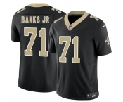 Men's New Orleans Saints #71 Kelvin Banks Jr Black 2025 Draft F.U.S.E. Vapor Limited Football Stitched Jersey