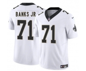 Men's New Orleans Saints #71 Kelvin Banks Jr White 2025 Draft F.U.S.E. Vapor Limited Football Stitched Jersey