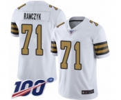 Men's New Orleans Saints #71 Ryan Ramczyk Limited White Rush Vapor Untouchable 100th Season Football Jersey