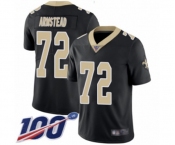 Men's New Orleans Saints #72 Terron Armstead Black Team Color Vapor Untouchable Limited Player 100th Season Football Jersey