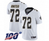 Men's New Orleans Saints #72 Terron Armstead White Vapor Untouchable Limited Player 100th Season Football Jersey
