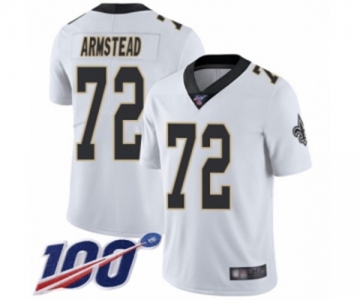 Men's New Orleans Saints #72 Terron Armstead White Vapor Untouchable Limited Player 100th Season Football Jersey