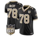 Men's New Orleans Saints #78 Erik McCoy Black 2026 F.U.S.E 60th Anniversary Patch Vapor Limited Football Stitched Jersey Men's New Orleans Saints #78 Erik McCoy Black 2026 F.U.S.E 60th Anniversary Patch Vapor Limited Football Stitched Jersey
