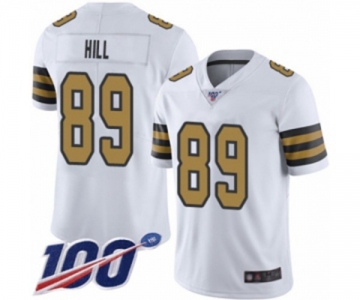 Men's New Orleans Saints #89 Josh Hill Limited White Rush Vapor Untouchable 100th Season Football Jersey