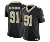 Men's New Orleans Saints #91 Davon Godchaux Black F.U.S.E. Vapor Limited Football Stitched Jersey