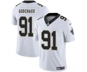 Men's New Orleans Saints #91 Davon Godchaux White 2025 Vapor Limited Football Stitched Jersey