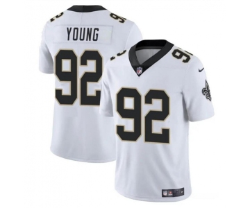 Men's New Orleans Saints #92 Chase Young White Vapor Limited Football Stitched Jersey