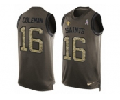 Men's Nike New Orleans Saints #16 Brandon Coleman Limited Green Salute to Service Tank Top NFL Jersey