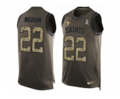 Men's Nike New Orleans Saints #22 Mark Ingram Limited Green Salute to Service Tank Top NFL Jersey