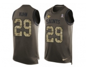 Men's Nike New Orleans Saints #29 John Kuhn Limited Green Salute to Service Tank Top NFL Jersey