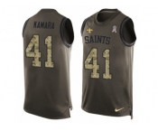 Men's Nike New Orleans Saints #41 Alvin Kamara Limited Green Salute to Service Tank Top NFL Jersey