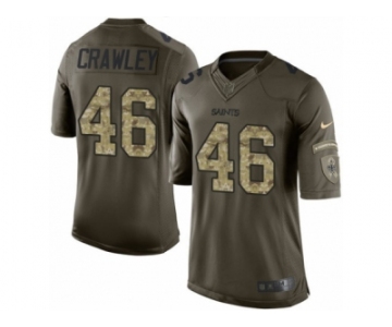 Men's Nike New Orleans Saints #46 Ken Crawley Limited Green Salute to Service NFL Jersey