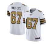 Men's Nike New Orleans Saints #67 Larry Warford Limited White Rush NFL Jersey