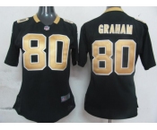 nike women nfl jerseys new orleans saints #80 graham black[nike]