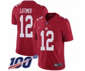 Men's New York Giants #12 Cody Latimer Red Limited Red Inverted Legend 100th Season Football Jersey