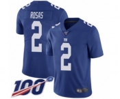 Men's New York Giants #2 Aldrick Rosas Royal Blue Team Color Vapor Untouchable Limited Player 100th Season Football Jersey