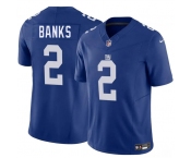 Men's New York Giants #2 Deonte Banks Blue 2025 F.U.S.E. Vapor Untouchable Limited Football Stitched Jersey