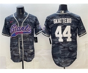 Men's New York Giants #44 Cam Skattebo Gray Camo With Patch Cool Base Stitched Baseball Jersey Men's New York Giants #44 Cam Skattebo Gray Camo With Patch Cool Base Stitched Baseball Jersey