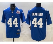 Men's New York Giants #44 Cam Skattebo Royal 2025 Draft F.U.S.E. 100th Season & State Patch Vapor Limited Stitched Football Jersey Men's New York Giants #44 Cam Skattebo Royal 2025 Draft F.U.S.E. 100th Season & State Patch Vapor Limited Stitched Football Jersey