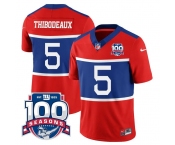 Men's New York Giants #5 Kayvon Thibodeaux Century Red 100TH Season Commemorative Patch Limited Football Stitched Jersey