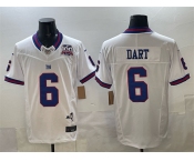 Men's New York Giants #6 Jaxson Dart White 2025 Draft F.U.S.E. 100th Season & State Patch Vapor Limited Stitched Football Jersey Men's New York Giants #6 Jaxson Dart White 2025 Draft F.U.S.E. 100th Season & State Patch Vapor Limited Stitched Football Jersey