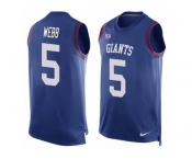 Men's Nike New York Giants #5 Davis Webb Limited Royal Blue Player Name & Number Tank Top NFL Jersey