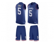 Men's Nike New York Giants #5 Robbie Gould Limited Royal Blue Tank Top Suit NFL Jersey
