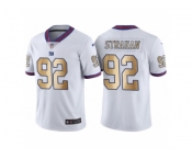 Men's Nike New York Giants #92 Michael Strahan White Gold Limited Special Color Rush Jersey