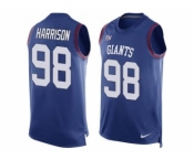 Nike New York Giants #98 Damon Harrison Royal Blue Team Color Men's Stitched NFL Limited Tank Top Jersey